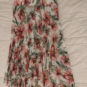 T Tahari Women's Floral Pleated Midi Skirt